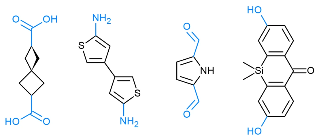 Enamine linkers for MOFs
