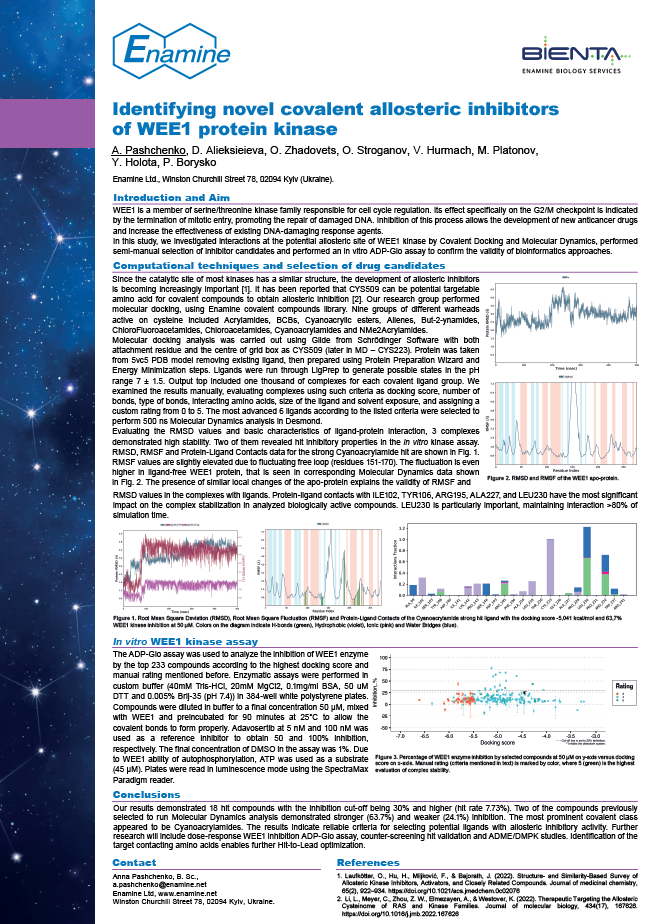 Identifying novel covalent allosteric inhibitors of WEE1 protein kinase