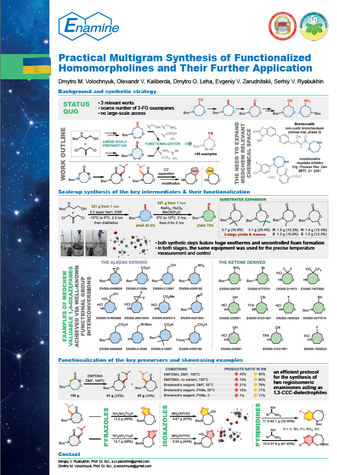 Practical Multigram Synthesis of Functionalized Homomorpholines and Their Further Application