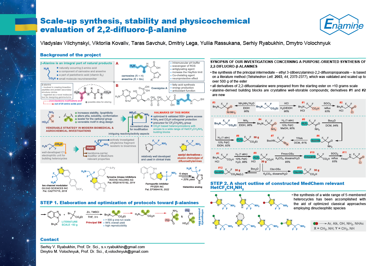 Scale-up synthesis, stability and physicochemical evaluation of 2,2-difluoro-β-alanine