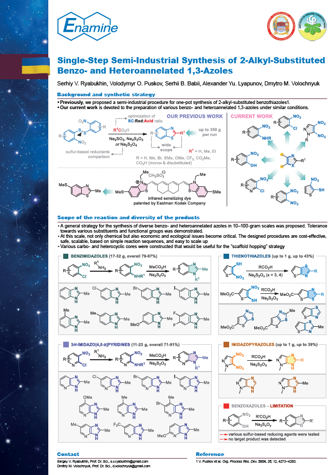 Single-Step Semi-Industrial Synthesis of 2-Alkyl-Substituted Benzo- and Hetoroannelated 1,3-Azoles