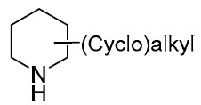 Piperidines decorated by small (cyclo)alkyl substituents