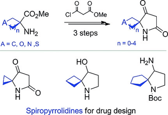Synthesis of 2,2-disubstituted spirocyclic pyrrolidines by intramolecular Dieckmann condensation