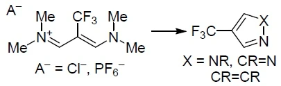 [3-(Dimethylamino)-2-(trifluoromethyl)prop-2-en-1-ylidene]dimethylazanium hexafluorophosphate – efficient reagent for the formation of trifluoromethyl-substituted azaheterocycles