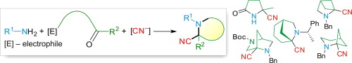 Synthesis of saturated nitrogen heterocycles by Strecker reaction – nucleophilic cyclization