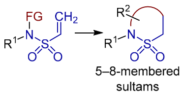 Ring-closure reactions of functionalized vinyl sulfonamides