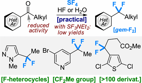 Scalable Approach to Fluorinated Heterocycles with Sulfur Tetrafluoride (SF4)