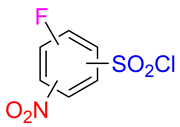 Synthesis of isomeric fluoronitrobenzene-sulfonyl chlorides