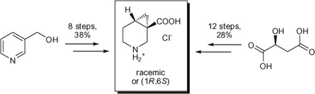 Synthesis of racemic and enantiopure 3,4-methanonipecotic acid