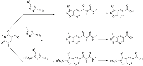 Recyclization Reactions of 5-Formyl-1,3-dimethyluracil with Electron-Rich Amino Heterocycles
