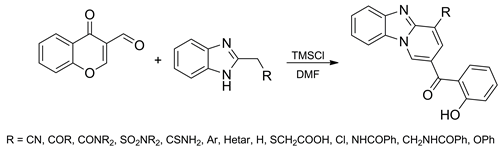 Chlorotrimethylsilane-Mediated Synthesis of Functionalized 2-(2-Hydroxybenzoyl)pyrido[1,2-a]benzimidazoles